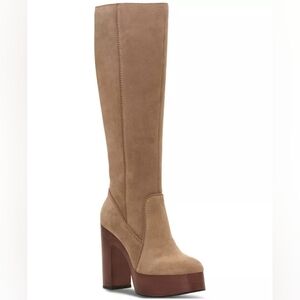 Vince Camuto Tan Suede Platform Boots